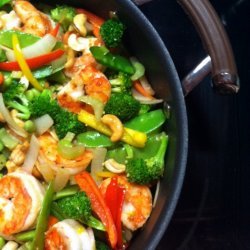 Shrimp, Vegetable and Cashew Stir-Fry