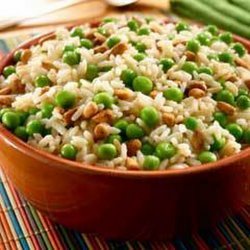 Rice Pilaf with Peas and Pine Nuts
