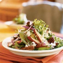 Spiced Pecan Pear Salad with Maple-Mustard Vinaigrette