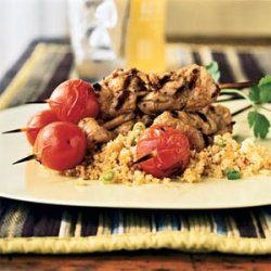 Spice-Rubbed Pork Skewers with Tomatoes