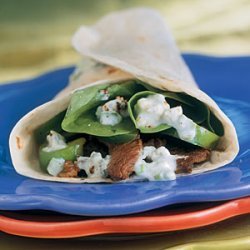 Hot Skillet Sirloin Wraps with Blue Cheese