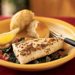Red Snapper over Sauteed Spinach and Tomatoes