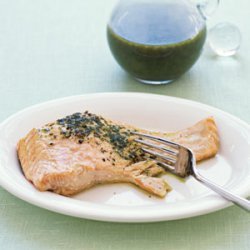Salmon with Basil Oil