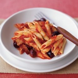 Penne With Bacon and Black Olives