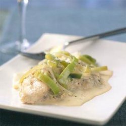 Poached Catfish with Leeks and Mustard