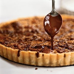 Bourbon-Pecan Tart with Chocolate Drizzle