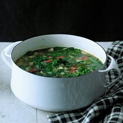 Red Russian Kale and Chorizo Soup (Caldo Verde)