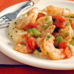Shrimp and Tomatoes with Cheese Grits