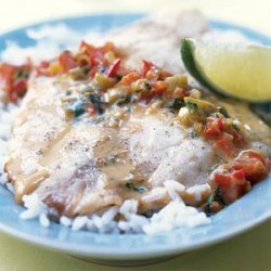 Broiled Tilapia with Thai Coconut-Curry Sauce