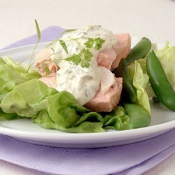 Poached Salmon with Creamy Herb Sauce