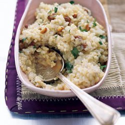 Brown Rice Pilaf with Almonds and Parsley