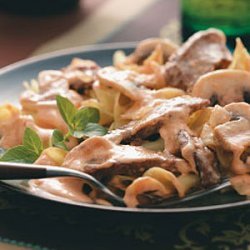 Beef Stroganoff (tomato paste, beef broth and sherry)