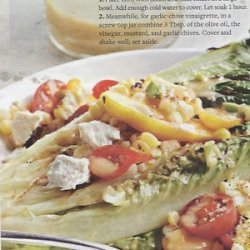 Grilled Romaine Salad with Tomato and Corn Tumble