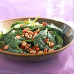 Spinach, White Bean, and Bacon Salad with Maple-Mustard Dressing
