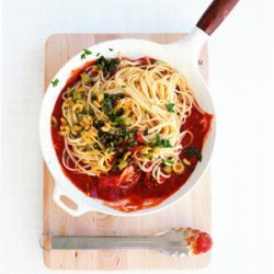 Linguine with Caper and Green Olive Sauce
