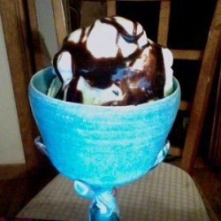 Microwave hot fudge ice cream topping