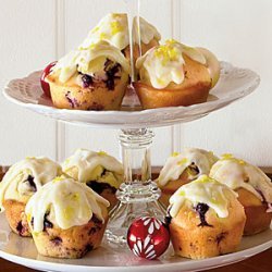 Blueberry Muffins with Lemon-Cream Cheese Glaze