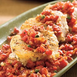 Seared Halibut With Herbed Tomato Sauce