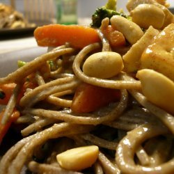 Peanut Noodles with Gingered Vegetables and Tofu