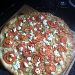 Pizza with Leeks, Tomato and Goat Cheese