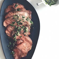 Roast Beef with Scallion-Caper Green Sauce