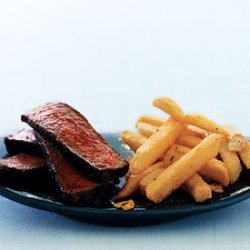 Spice-Rubbed Steak with Quick Garlic Fries