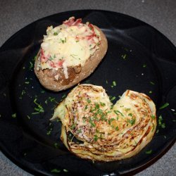 Twice-Baked Potatoes with Corned Beef and Cabbage