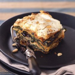 Mexican Poblano, Spinach, and Black Bean  Lasagne  with Goat Cheese