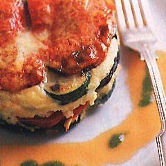 Eggplant, Zucchini, Red Pepper, and Parmesan Torte