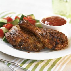 Dry-Rub Chicken with Honey Barbecue Sauce