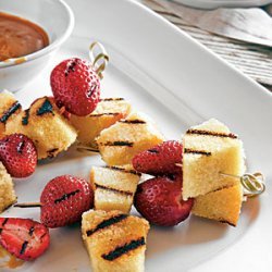 Grilled Berries and Pound Cake with Bourbon-Butterscotch Sauce
