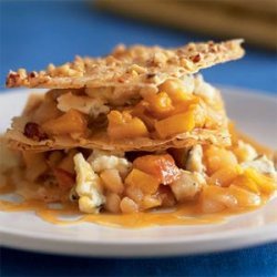 Crispy Phyllo Napoleons with Berkshire Blue Cheese, Nectarines, and Pears