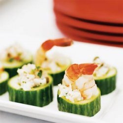Mediterranean Shrimp Salad in Cucumber Cups