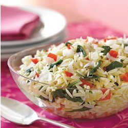 Orzo with Spinach and Red Peppers