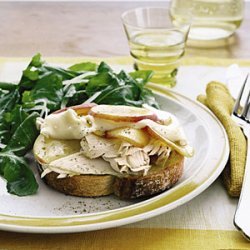 Open-Face Turkey, Brie, and Nectarine Sandwiches with Arugula Salad