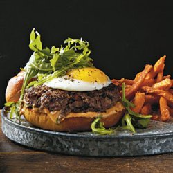 Mushroom Burgers with Fried Egg and Truffle Oil