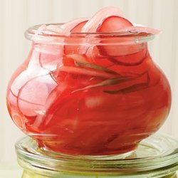 Bread-and-Butter Pickled Onions with Radishes