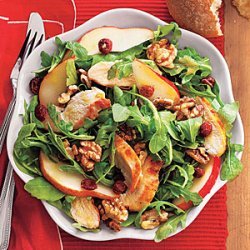 Chicken and Pears over Arugula