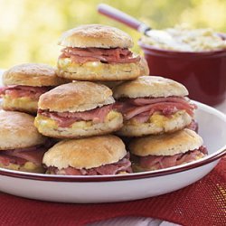 Wooo Pig Sooie Ham-Stuffed Biscuits with Mustard Butter