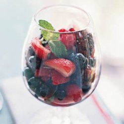 Summer Berry Medley with Limoncello and Mint