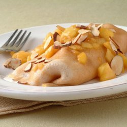 Cinnamon Crepes with Peaches and Cream Cheese