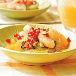 Citrus and Kiwifruit Salad with Pomegranate Seeds and Pistachios