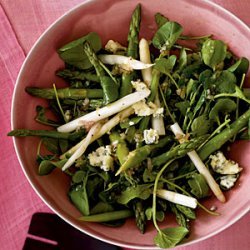 Asparagus and Spring Greens Salad with Gorgonzola Vinaigrette