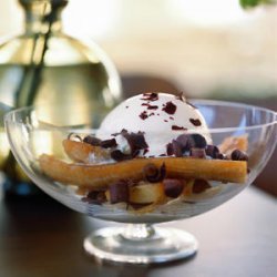 Baked Bananas with Ice Cream and Shaved Chocolate