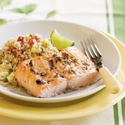 Broiled Salmon with Peppercorn-Lime Rub