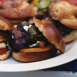 Green-Chile Bacon Burgers with Goat Cheese