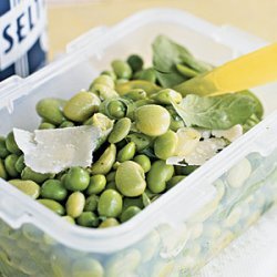 Spring Pea and Bean Salad with Shaved Pecorino Cheese