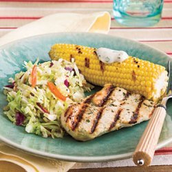 Grilled Chicken With Corn and Slaw
