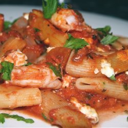 Rigatoni with Shrimp in Tomato and Feta Sauce
