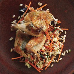 Roasted Cornish Hens with Black-Olive Butter